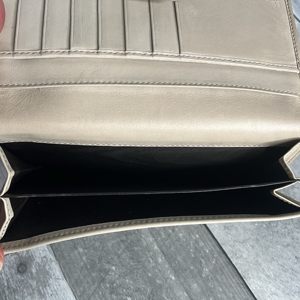 GUCCI Mayfair Authentic Long Monogram Bow Adorned Canvas Leather Wallet - Picture 5 of 12